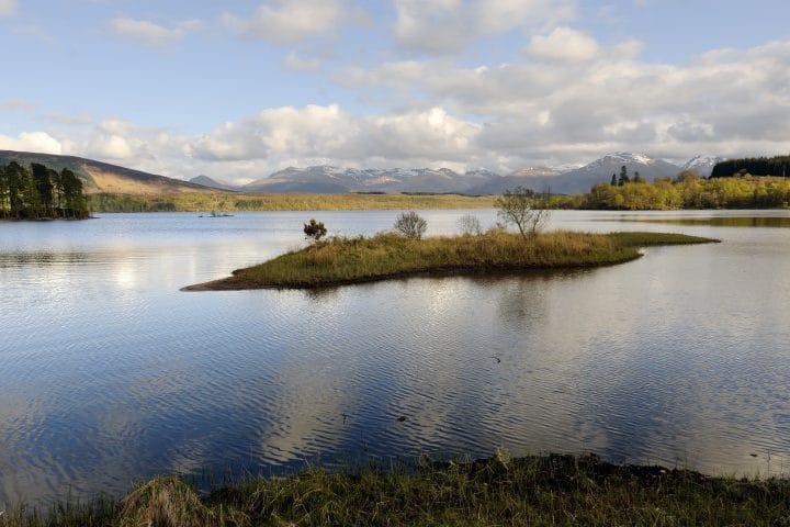View across Loch Lochy (Loch Lochaidh) in Lochaber Scotland