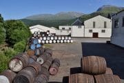 Barrels at distillery