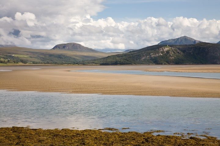 A view on the mountains next to the Kyle of Tongue seen from the Kyle of Tongue bridge, Scotland